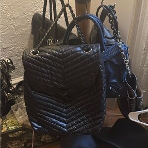 Rebecca Minkoff Black Quilted Chain-Handle Laptop Tote